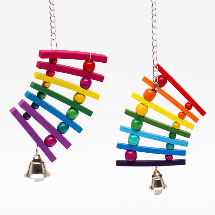 Игрушка для птиц Игрушка для птиц "Качели Радуга", микс