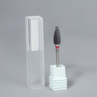 Фреза керамическая для маникюра &laquo;Кукуруза&raquo;, мелкая нарезка, 6 &times; 15 мм, в пластиковом футляре, цвет чёрный