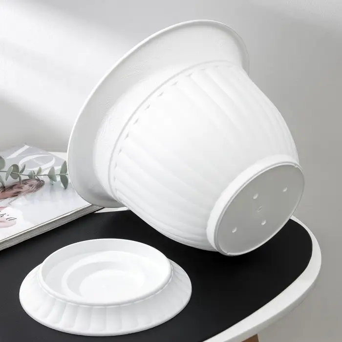 Горшок для цветов &laquo;Венеция&raquo;, 7 л, пластиковый, белый