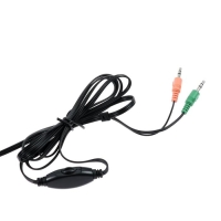 Наушники Ritmix RH-512M, компьютерные, микрофон, 105 дБ, 16 Ом, 3.5 мм, 1.8 м, черные