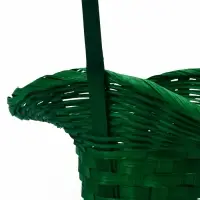 Корзина плетеная 21 х 18 х 14 см, ручка h=15 см, зеленый "шляпа"