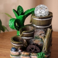 Фонтан "Каменная стена под деревом" 19х13 см (без подсветки, с шариком)