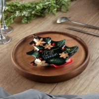 Тарелка в форме ёлки новогодняя Дорого внимание &laquo;Праздник к нам приходит&raquo;, 19,5 х 16,5 см, стекло