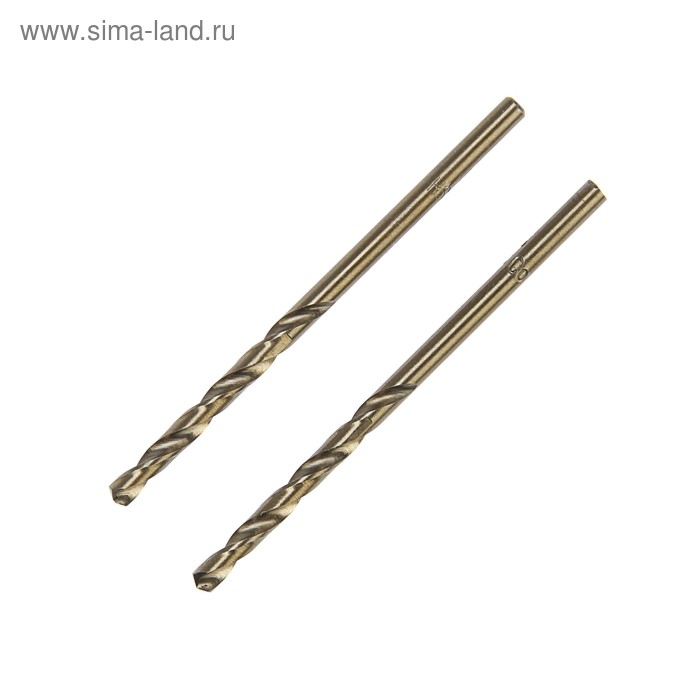 Сверло по металлу ТУНДРА, HSS-Co (5% кобальта), цилиндрический хвост., 3 мм, 2 шт.