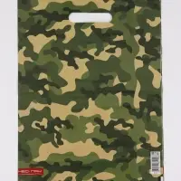 Пакет "Камуфляж , полиэтиленовый с вырубной ручкой 30х40 см, 60 мкм