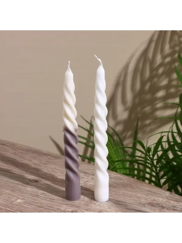 Свеча витая  2,2х2,2х18 см, соевый воск МИКС