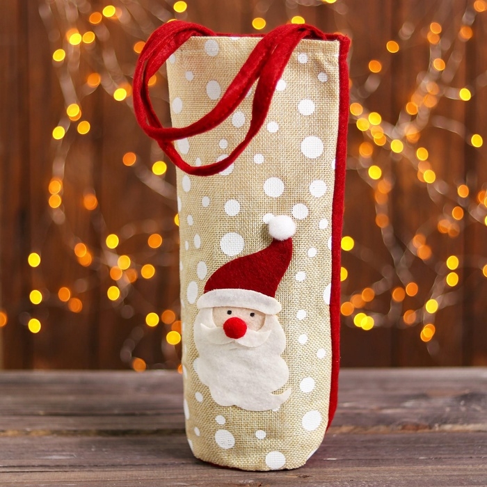 Чехол на бутылку с ручками «Зимний праздник», виды МИКС Чехол на бутылку с ручками «Зимний праздник», виды МИКС