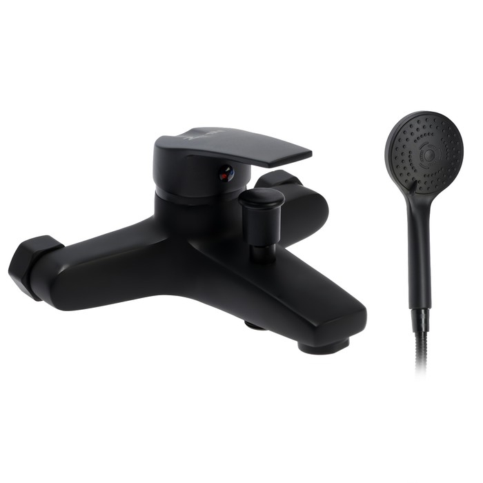 Смеситель для ванны ZEIN Z3841, однорычажный, душевой набор, лейка 5 режимов, черный Смеситель для ванны ZEIN Z3841, однорычажный, душевой набор, лейка 5 режимов, черный