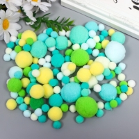 Декор для творчества "Помпончики. Зелень" d=1-3 см набор 135 шт Декор для творчества "Помпончики. Зелень" d=1-3 см набор 135 шт