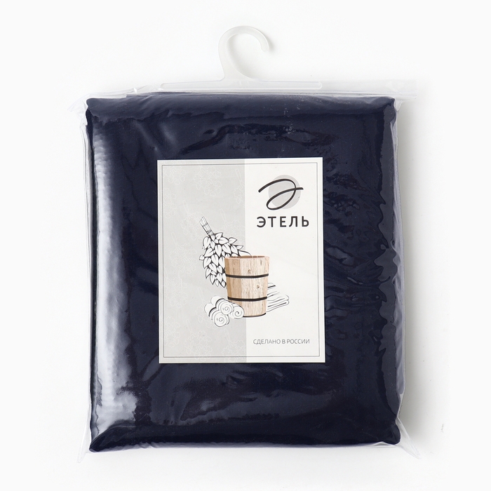 Простыня для бани Этель, цв. тёмно-синий, 147х180 см, 60% лён, 40% хл, 245 г/м2