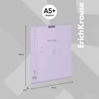 Тетрадь 12 листов, ErichKrause &laquo;Классика CoverPrо Pastel&raquo;, в клетку, пластиковя обложка, блок офсет, 100% белизна, сиреневая