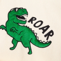 Халат махровый детский "Динозавр"  р-р 34 (122-128 см), бежевый