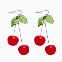 Серьги &laquo;Вишни&raquo;, цветные в серебре