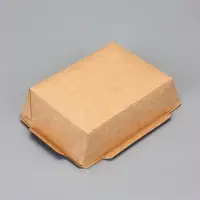 Контейнер с плоской крышкой, черный, 0,5 л, 16 х 12 х 4,5 см