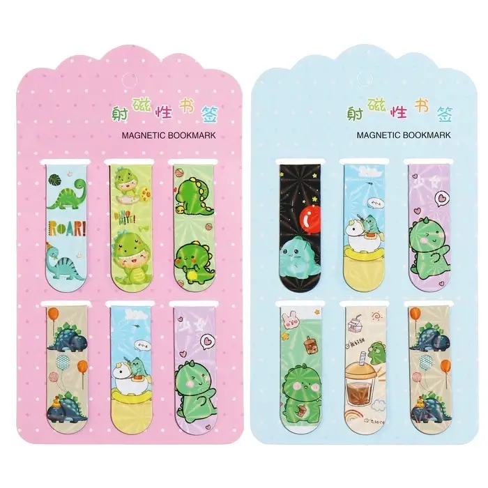 Набор магнитных закладок для книг Calligrata 6 штук, "Дракончики", МИКС