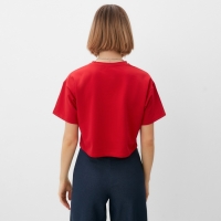 Футболка укороченная женская MINAKU OVERSIZE FIT: цвет фуксия, р-р 42 Футболка укороченная женская MINAKU OVERSIZE FIT: цвет фуксия, р-р 42