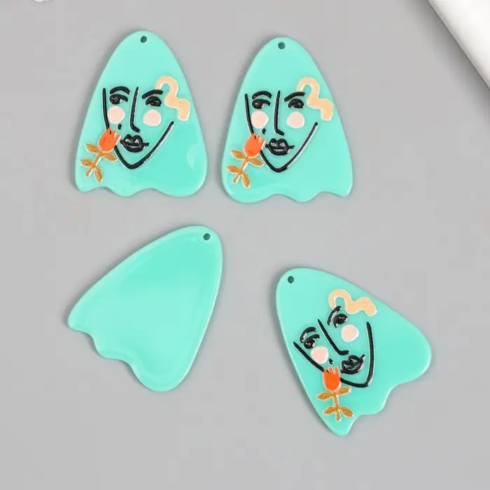 Декор для творчества акрил "Девушка с тюльпаном. Абстракция" 0,2х3,1х4 см