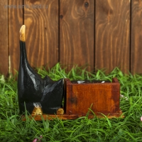 Календарь настольный &laquo;Тёмная кошка&raquo;, 20.5&times;8.5&times;13.5 см, дерево