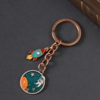 Брелок металл, эмаль "Планета и ракета" 9 см Брелок металл, эмаль "Планета и ракета" 9 см