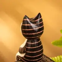 Сувенир &laquo;Кот сидячий&raquo;, 5&times;6&times;14 см, дерево, коричневый