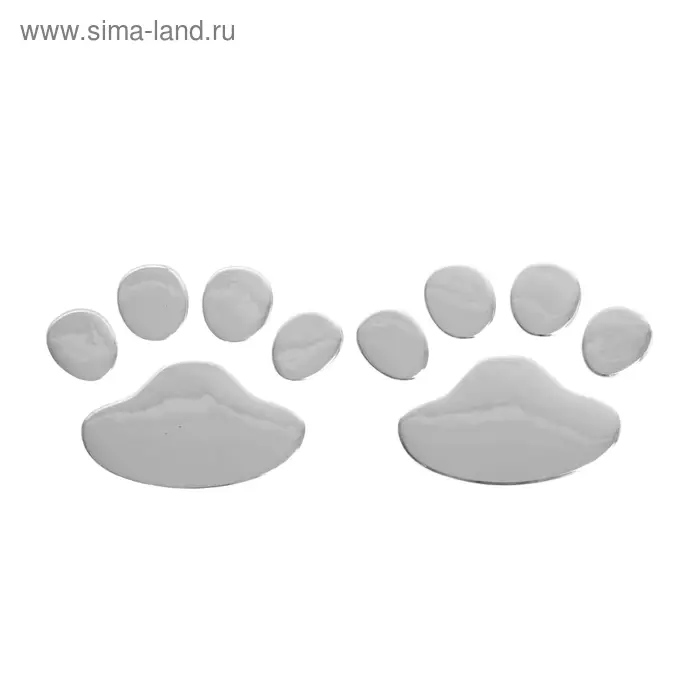 Наклейка на автомобиль "Лапки", хром