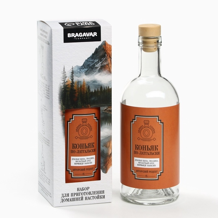 Подарочный набор для приготовления настойки «Коньяк по латгальски», набор трав и специй 20 г., бутылка 500 мл., инструкция Подарочный набор для приготовления настойки «Коньяк по латгальски», набор трав и специй 20 г., бутылка 500 мл., инструкция