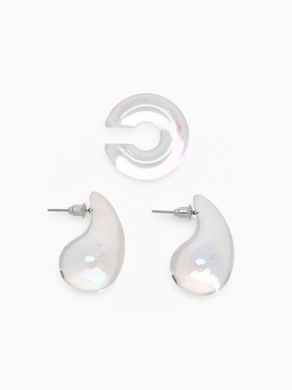 Набор серьги и каффы 3 шт &laquo;Нежность&raquo; капля, цвет разноцветный в серебре