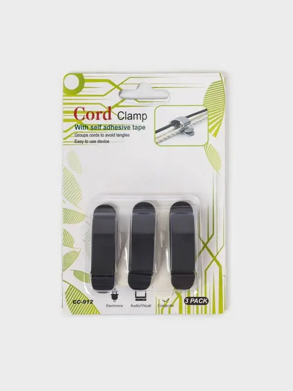 Держатели для проводов, набор 3 шт., на 3 провода, цвет микс