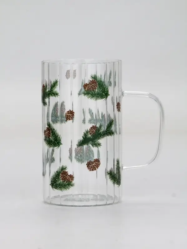 Кружка стеклянная &laquo;Шишки&raquo;, 350 мл