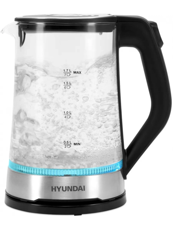 Чайник HYK-G3401 1.7л. 2200Вт черный серебристый