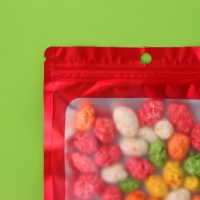 Пакет Зип-лок с окном, с еврослотом, красный, 15.5 х 23.5 см набор 20шт   10460425