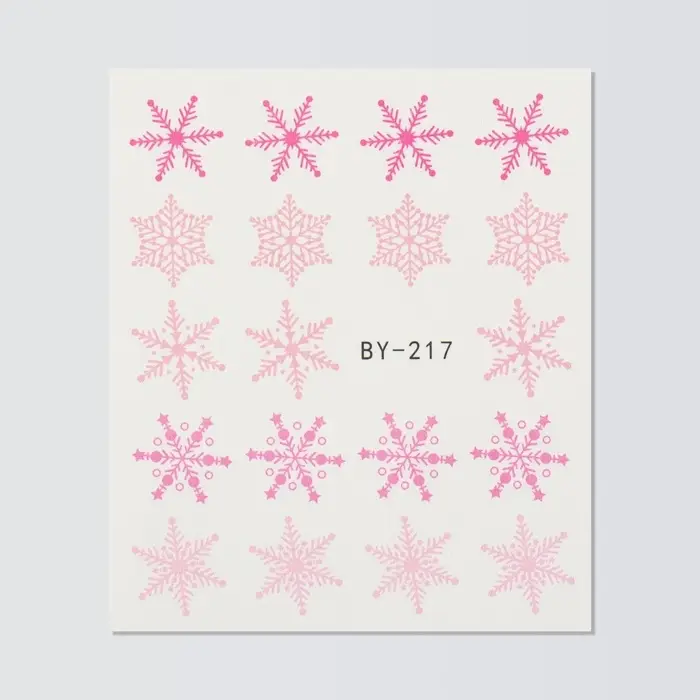 Слайдеры для ногтей &laquo;Снежинки&raquo;, розовые