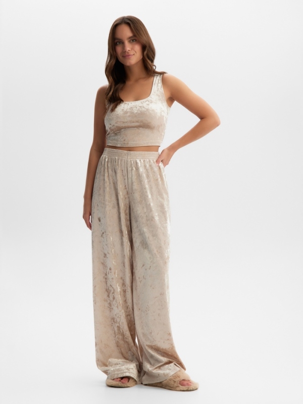 Брюки домашние KAFTAN Velvet 52-54, бежевый