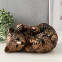 Копилка "Мишка лёжа" 15х28 см, бронза