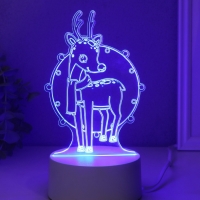 Светильник "Олень в гирлянде" LED RGB от сети RISALUX 9,5х10,4х16 см