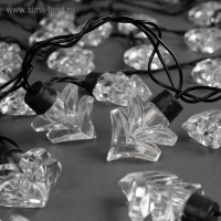 Гирлянда &laquo;Нить&raquo; 5 м с насадками &laquo;Ёлка&raquo;, IP44, тёмная нить, 40 LED, свечение жёлтое, 8 режимов, 220 В