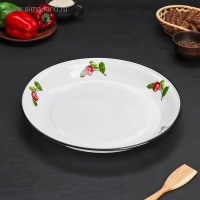 Блюдо эмалированное &laquo;Вишневый сад&raquo;, 4.5 л, d=40 см, цвет белый