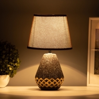 Настольная лампа с абажуром RISALUX &laquo;Виктория&raquo;, 1&times;Е14, 40 Вт, кофейный/золото, 20&times;20&times;32 см