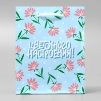 Пакет подарочный ламинированный, упаковка, &laquo;Цветочного настроения&raquo;, S 12 х 15 х 5.5 см