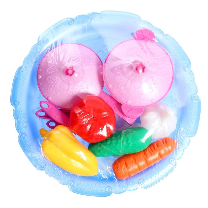 Набор овощей и кухонной посуды &laquo;Волшебная Хозяюшка&raquo;, 12 предметов на подносе