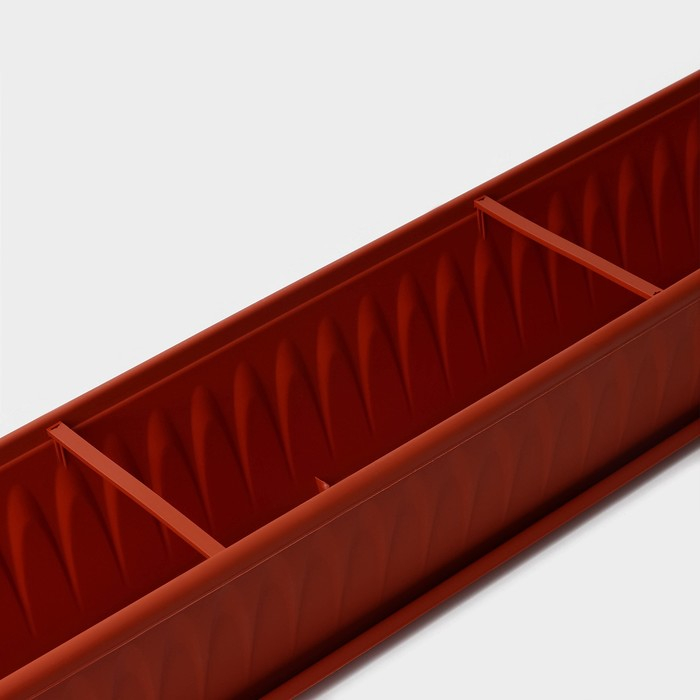 Ящик балконный «Алиция», 100 см, с поддоном, цвет терракотовый Ящик балконный «Алиция», 100 см, с поддоном, цвет терракотовый