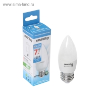 Лампа cветодиодная Smartbuy, E27, C37, 7 Вт, 6000 К, холодный белый свет