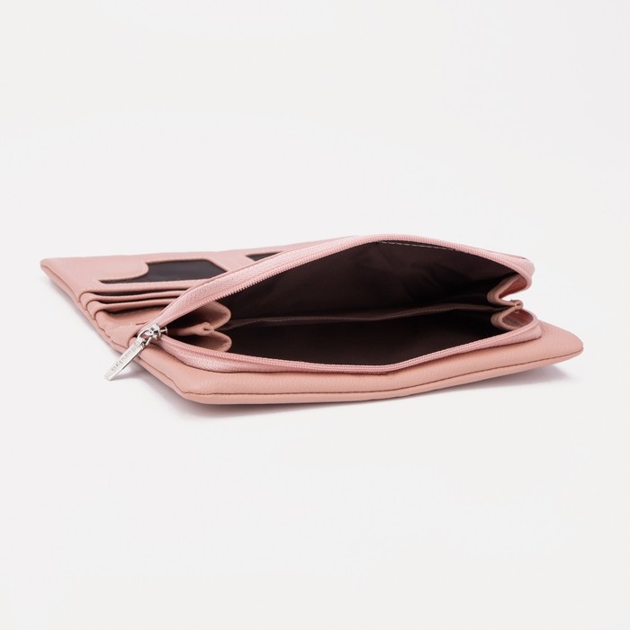 Кошелёк женский на магнитах, цвет пудровый