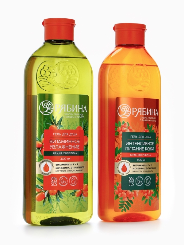 Гель для душа, интенсивное питание кожи, аромат рябины, 400 мл, Рябина