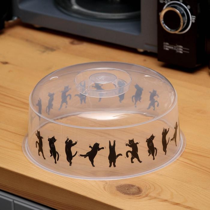 Крышка для СВЧ-печи &laquo;Котики&raquo;, 25х25х10 см