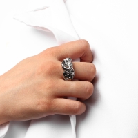 Кольцо металл &laquo;Тренд&raquo; мятое, цвет серебро, безразмерное