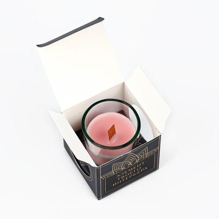 Ароматическая свеча в стекле &laquo;Сладости жизни&raquo;, с соевым воском: карамель,, 6 х 5 х 5 см.