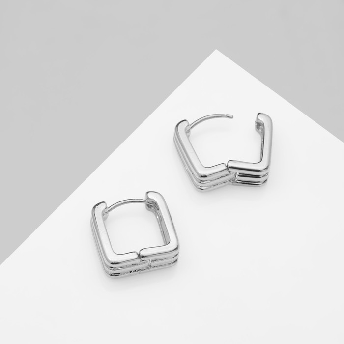 Серьги металл &laquo;Аккорд&raquo; полосы, цвет серебро