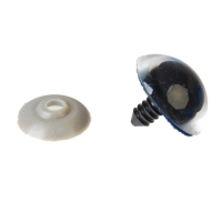 Глаза винтовые с заглушками, &laquo;Блёстки&raquo; набор 18 шт, размер 1 шт: 2,4 см, цвет синий