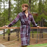 Халат мужской LoveLife «Клетка» Вид 1, one size, микрофибра, 100% п/э, 250 г/м2 Халат мужской LoveLife «Клетка» Вид 1, one size, микрофибра, 100% п/э, 250 г/м2